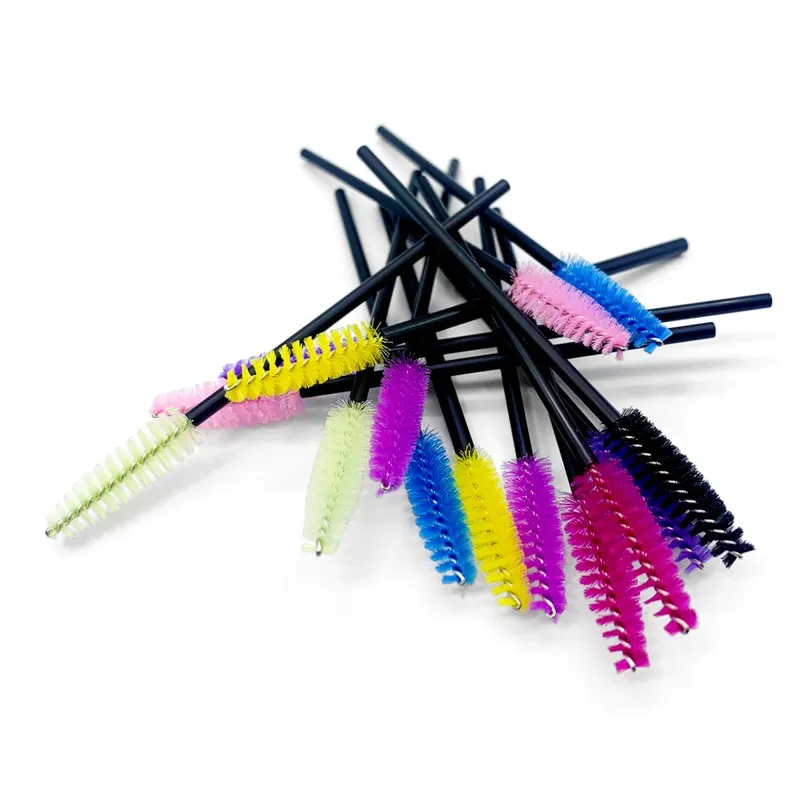 Spazzole per ciglia usa e getta Manico in cristallo di diamante Pennello per ciglia Sopracciglio Bacchette per mascara Forniture per estensione ciglia Strumenti per il trucco