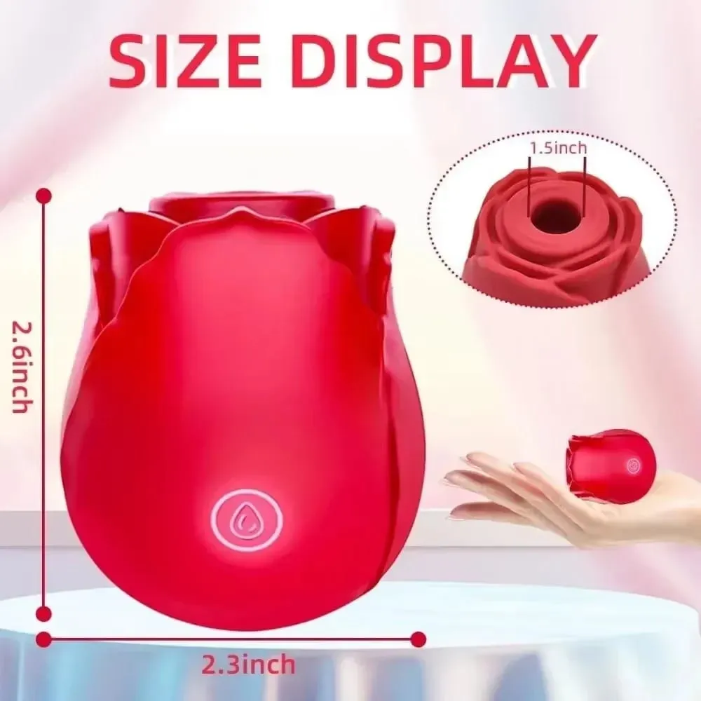 A forma di rosa, la vagina succhia il vibratore, bacia la figa, succhia il capezzolo e lecca la stimolazione del clitoride, masturbandosi con i giocattoli sessuali per le donne — image 5