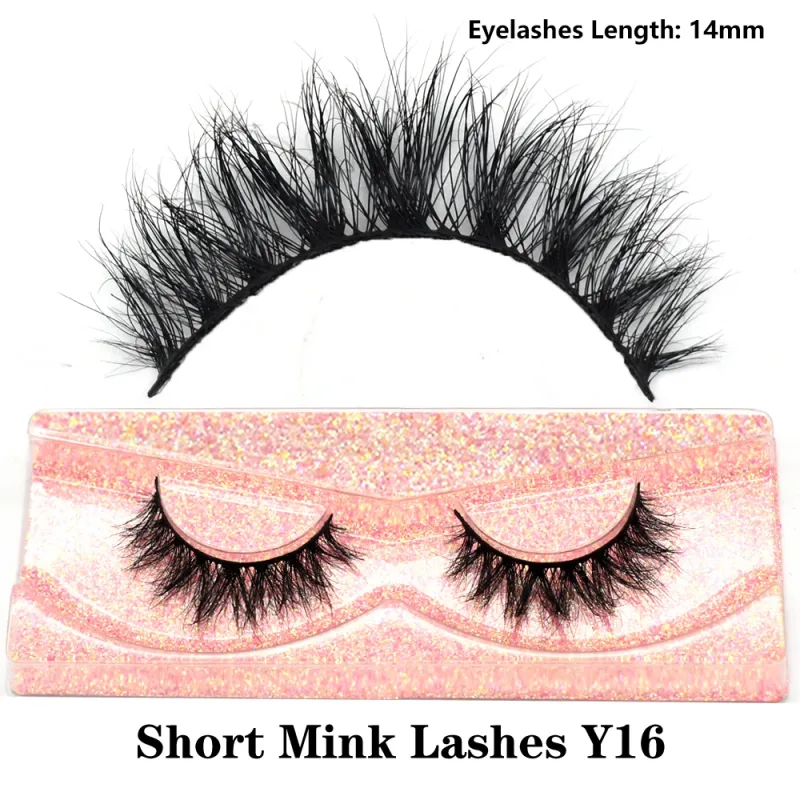 Real Mink Fluffy Short Eye Lashes Extension Wispy Soft Natural Short False Eyelashes Daily Wear Full Strip Lashes Makeup