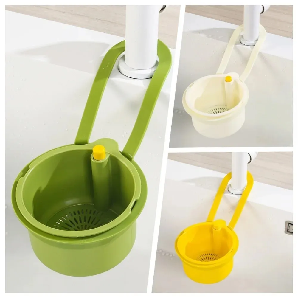 Hanging Sink Draining Basket Openable Bottom Cover Detachable Kitchen Garbage Filter Food Residue Filter Cleaning Water Basket — image 7