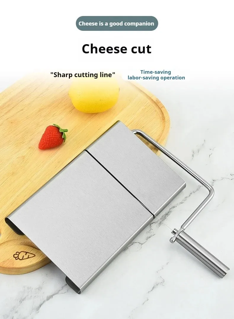 Cheese and Butter Slicers with Wire Cheese Adjustable Cheese Cutter Board 5pcs Replacement Stainless Steel Cutting Wire