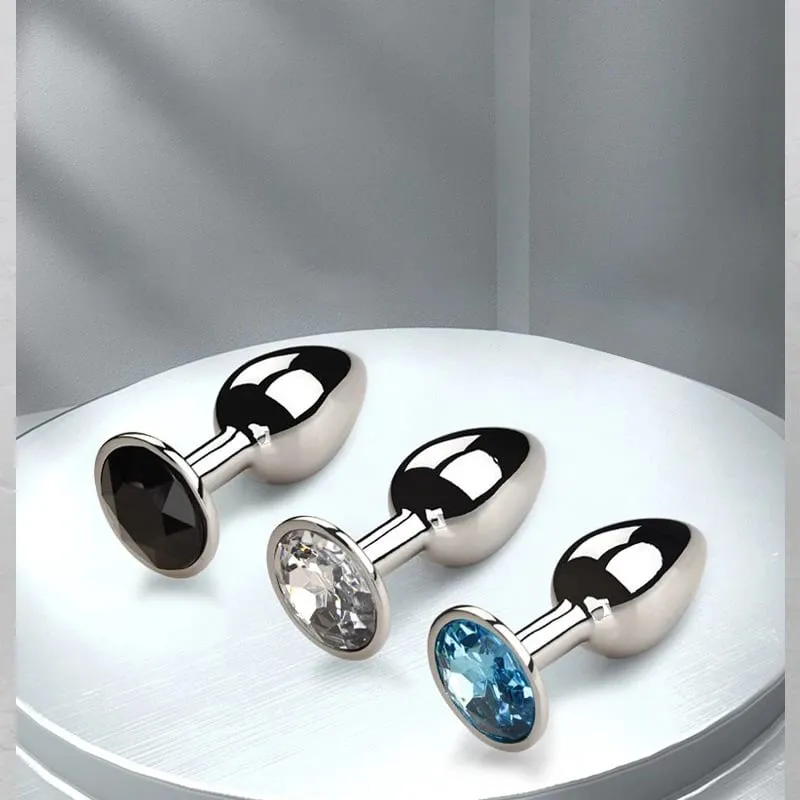 1Pcs Crystal Anus Metal anal plug Jewelry base novice player to senior player 5 size SM Butt g-point massage BDSM sex toys