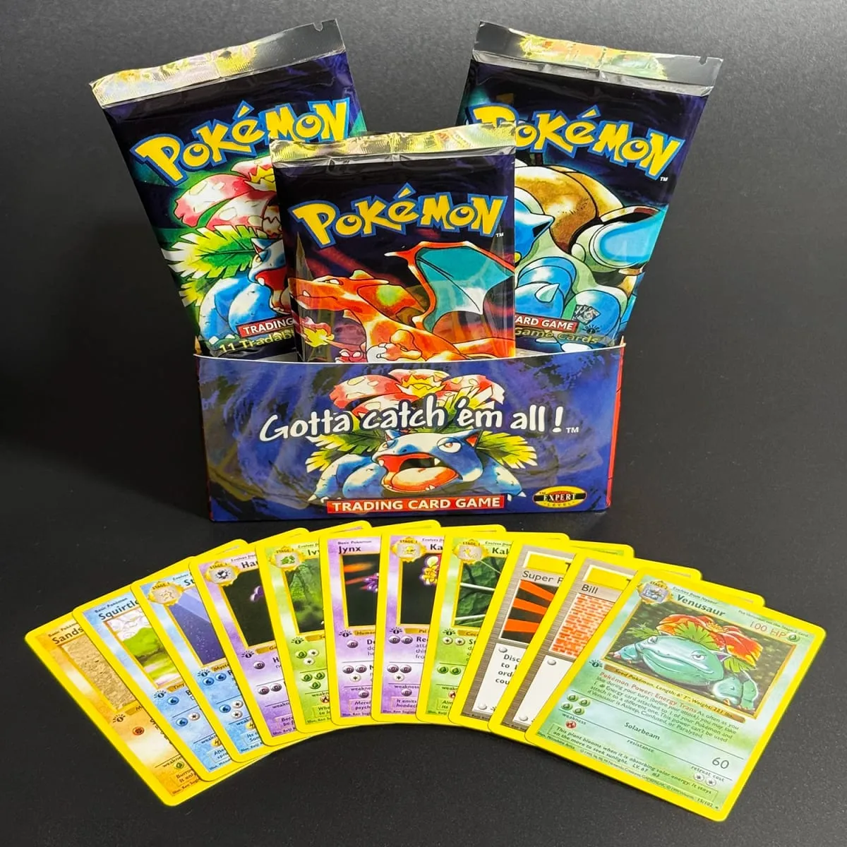 1ST Edition Basisset 1999 Booster Pack TCG Basisset Onbeperkt spelkaarten Pokemon Charizard Blastoise Venusaur PTCG Collectible