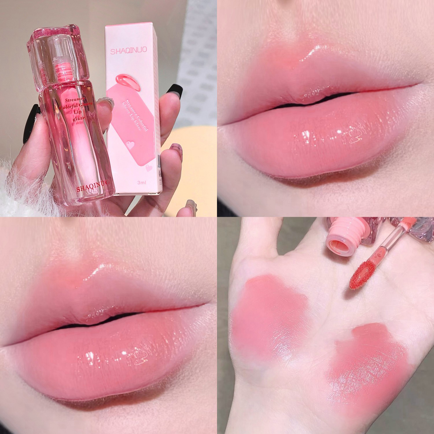 Water Gloss Lip Glaze Mirror Moisturizing Plump Non-stick Cup Jelly Transparent Liquid Lipstick Long-Lasting Tint Oil Lip Makeup