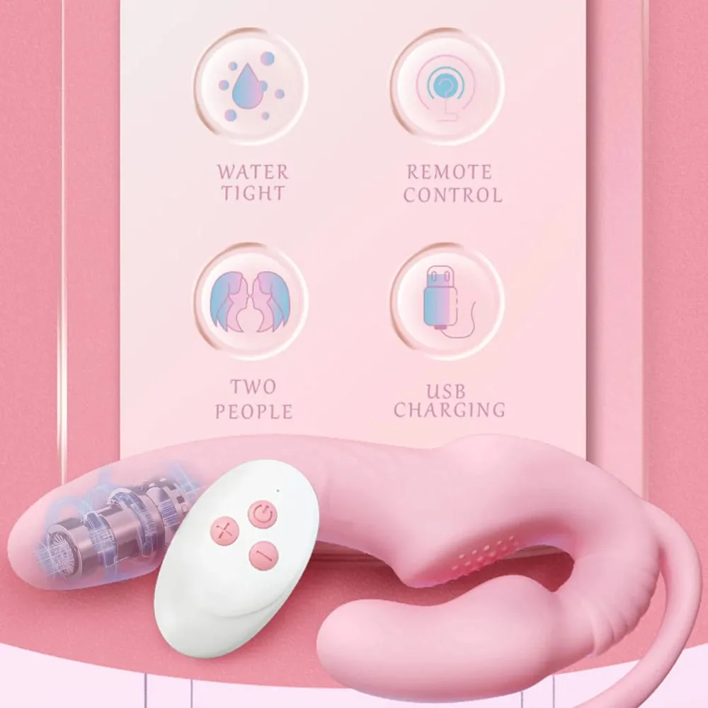 Popruh bez ramínek na dildo Vibrátor Anal Plug Masager Lesbian 3v1 Vibrátor G-Spot stimulující klitoris Sexuální hračka pro pár