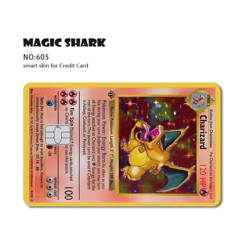 2025 New Pokemons Charizard Blastoise Bulbasaur Eevee Metwo Sticker Film Skin Cover for Credit Debit Card