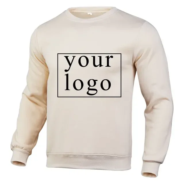 Your Own Design Brand Logo/Picture Personalized Custom Anywhere Men Women DIY Round neck long sleeved pulloverhoodie Fashion New