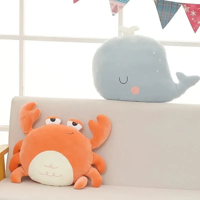 Cute Throw Pillows Crab Whale Goose Lion Pillow Comfortable Room Sofa Car Bed Office Headboard Cushion Doll Back Plush Toy Gift