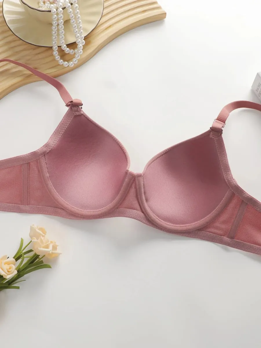 솔리드 Underwire 란제리 세트 속옷 팬티 세트 여성 강철 반지와 브래지어를 밀어 Intimates 속옷 정장