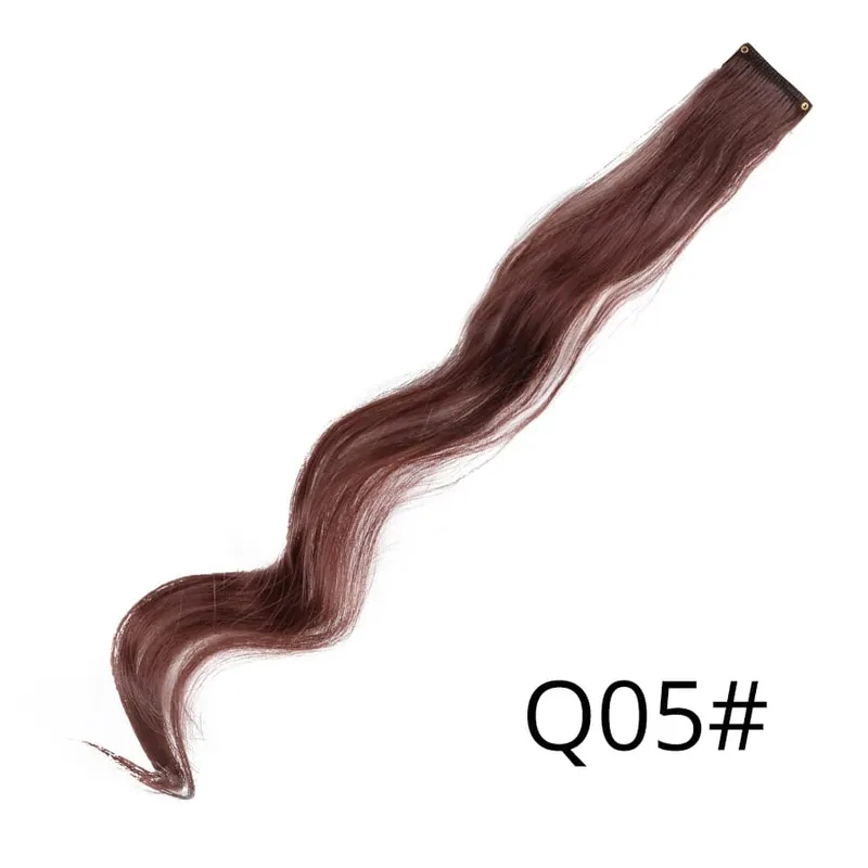 Synthetic Leeons Clip In one Pieces Hair Extensions Heat Resistant Hairpieces Rainbow Ombre Hair Extensions Fake Long Hair Women