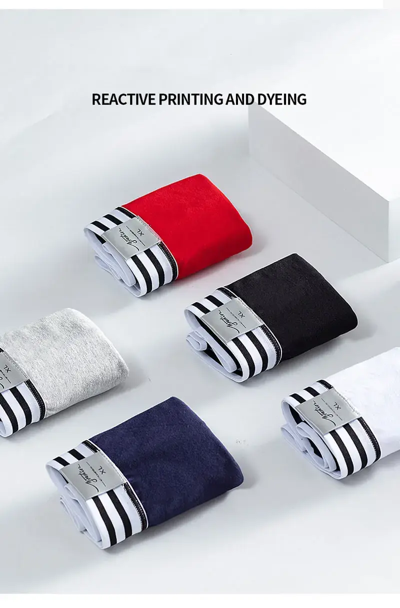 Men Soft Underpants Trunks Cotton High Quality Underwear U Convex Pouch Panties Cueca Mid Waist Breathable Boxer Shorts Homme