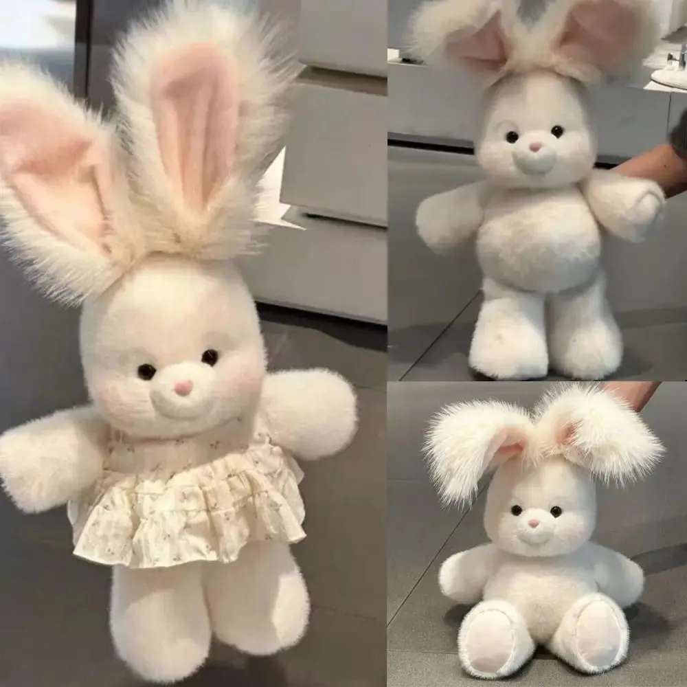 Regalo creativo Morbido coniglio di peluche Cuscino di peluche Supporto emotivo Peluche da 17,7 pollici con orecchio lungo Cuscino di peluche carino