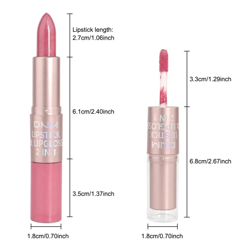 DNM Double Headed Mate læbestift og lipgloss Langtidsholdbar makeup 2 i 1 stift fugtgivende lipgloss Tint Kosmetik Lip Stain