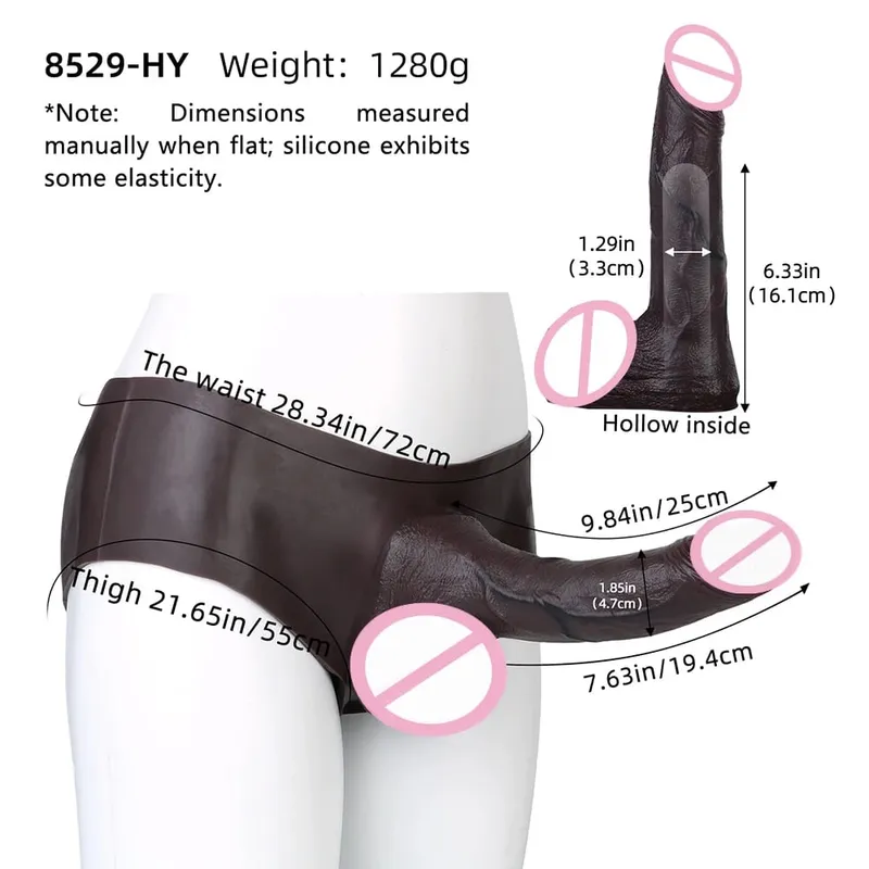 Ultra Gerçekçi Içi Boş Yapay Penis Külot Silikon Külot Strapon Penis Kol Uzatın Pantolon Seks Oyuncakları Erkekler Için Dick Büyütme