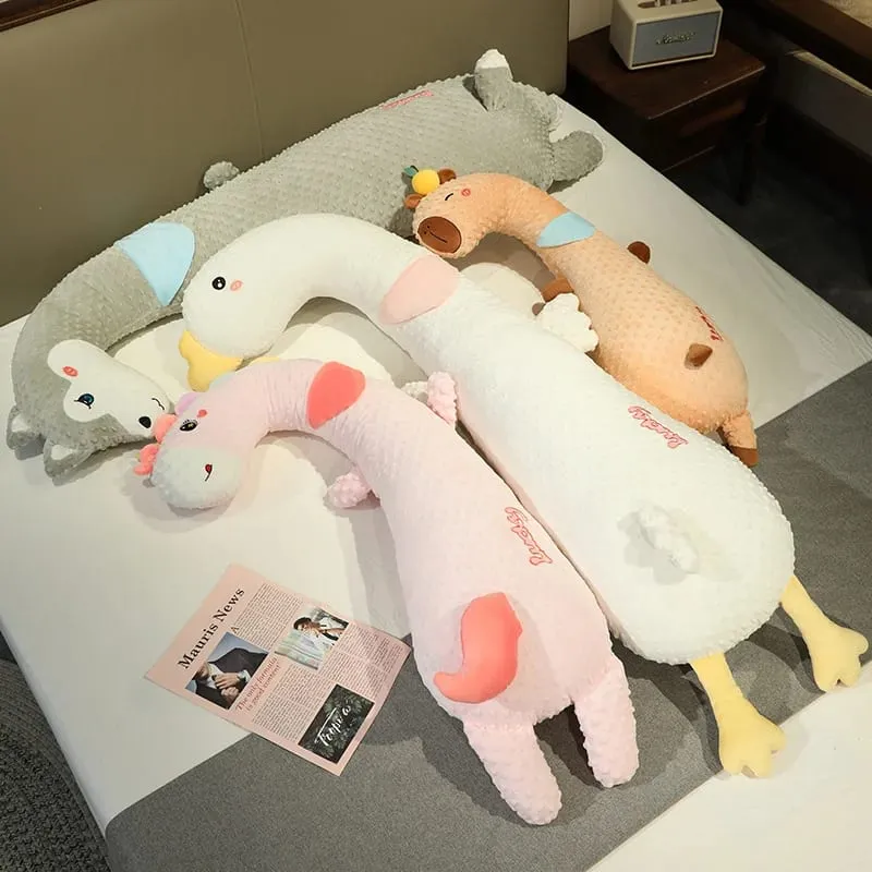 Cuscino lungo per il corpo animale Cuscino morbido in peluche per dormire Cuscino per dormire carino bambola di cartone animato Cuscino per gamba per dormiente laterale Cuscino per letto Decorazioni per la casa regalo — image 7