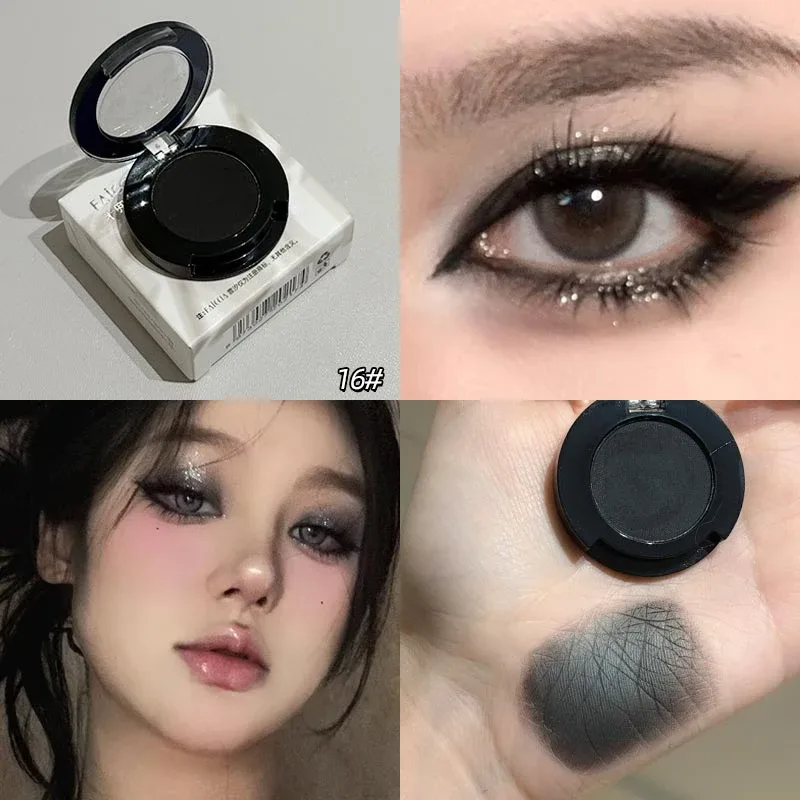 Gothic Matte Red Eye Shadow White Lying Silkworm Eyeshadow Eyeliner Palette Eye Makeup Matte Blue Punk Smoky Eyeshadow Cosmetics — image 7