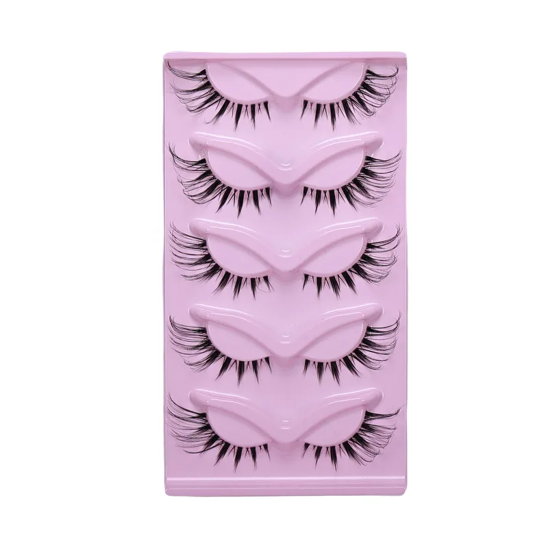 5 Pairs Cat Eye False Eyelashes Eye End Lengthening Long Curling Thick Fluffy All-match Comfortable Fake False Eyelashes — image 9