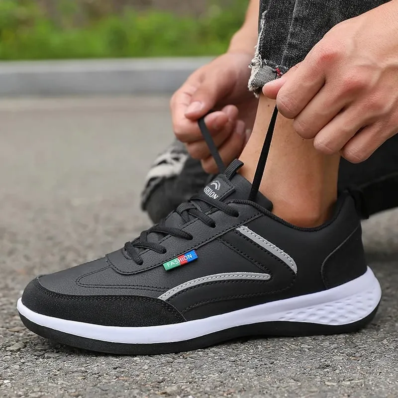 PU Læder Mænd Sko Sneakers Sommer Mode Åndbar Italiensk Løbesko Italiensk Åndbar Fritid Herre Casual Sneakers