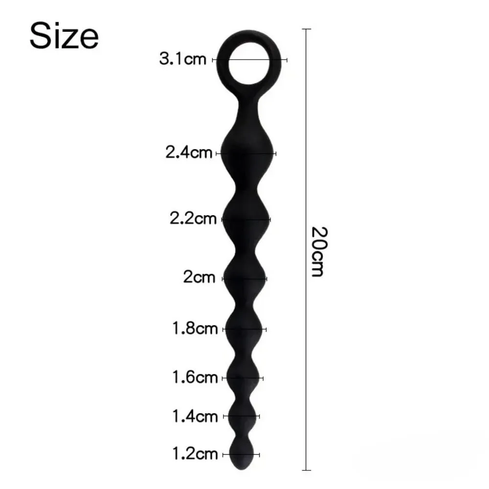 20CM Silicone Anal Beads Prostate Stimulator Ball Butt Plug With Pull Ring Adult Sex Toy for Women Men Couples Gay Flirt Product