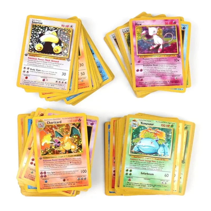 151Pcs/box 1996 year 1st Edition Pokémon card Rare Charizard Pikachu Mewtwo Blastoise Collecting card toys English version