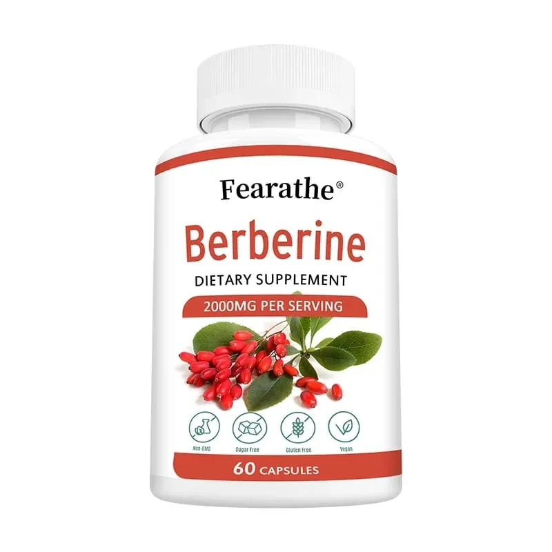 Berberine HCl 2000mg Capsules Supports Cardiovascular Health Digestion Immune Function Energy Antioxidant & Anti-Aging