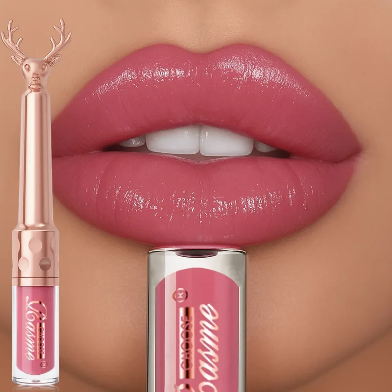 Moisturizing Cream Lip Gloss Autumn/Winter Moisturizing Liquid Lipstick Long Lasting Non Greasy Lip Makeup Christmas Brown