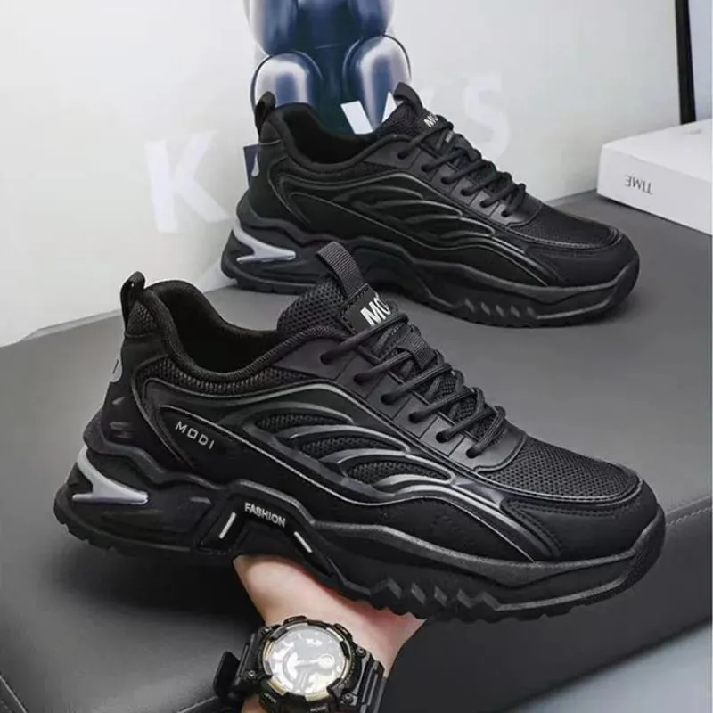 Men Sneakers Spring Summer Breathable Mesh Casual Shoes Platform Chunky Dad Footwear Lace Up Walking Running Shoes