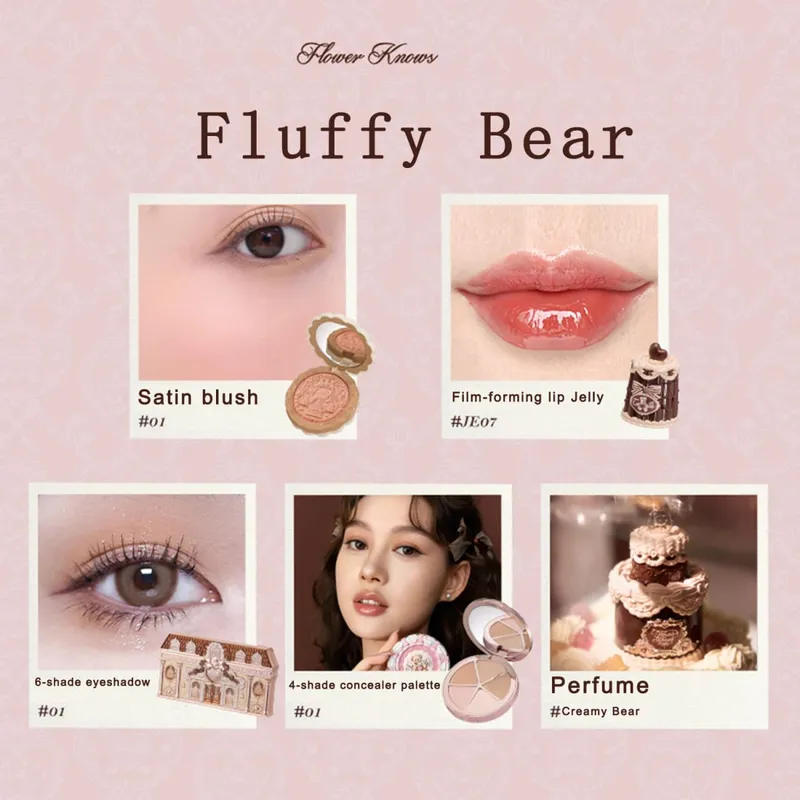 New Arrive Flower Knows The Sweetie Bear Collection Mini Setting Powder Cookie Perfume and Dual Ended Brow Gel and Pencil — image 13