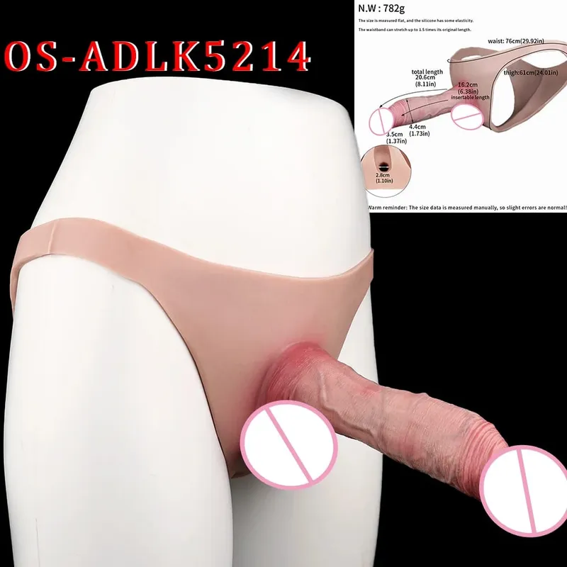 Manchon de pénis réaliste taille haute, sangle sur gode creux, culotte en Silicone, extension de bite, jouet sexuel pour hommes