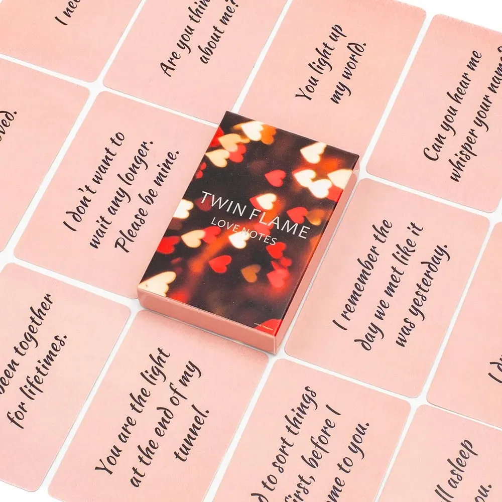 45pcs Twin Flame Love Notes Oracle Cards - 10.3×6cm Fortune Telling Deck Relationship Insights Table Board Game for Parties