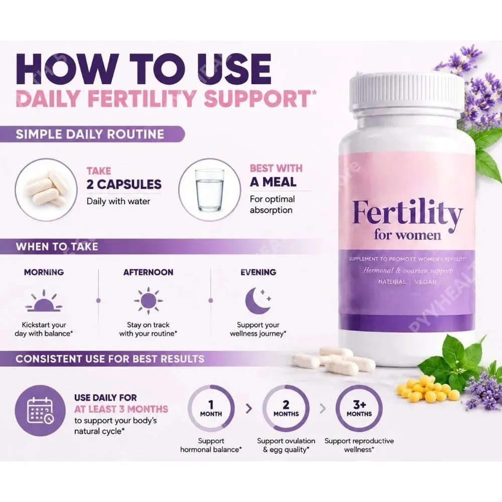 Cápsulas de fertilidade para mulheres Myo Inositol com metilfolato e multivitaminas hormonais e ovarianas para suporte à ovulação saudável 60 Cts — image 6