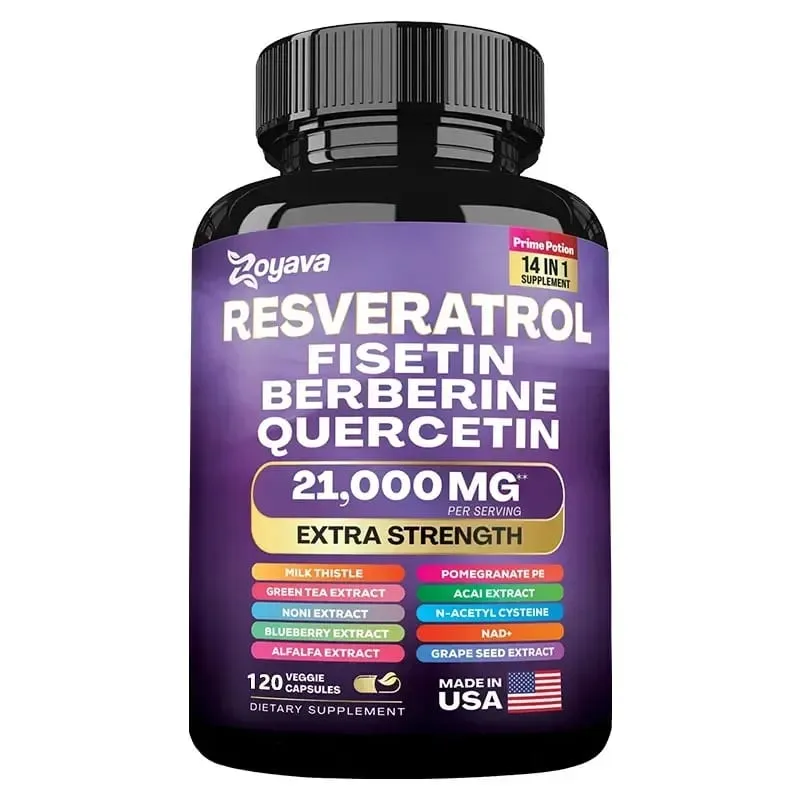 Resveratrol Extract Capsules - Benefits Immunity Antioxidants Cardiovascular Health Promotes Smooth Skin
