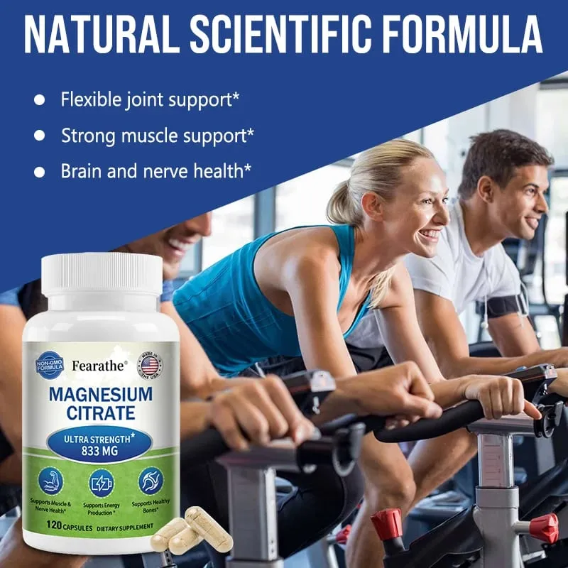 Cápsulas de citrato de magnesio Ayuda nutricional altamente absorbible Relajación Sueño Hueso Corazón Nervio Músculo y metabolismo