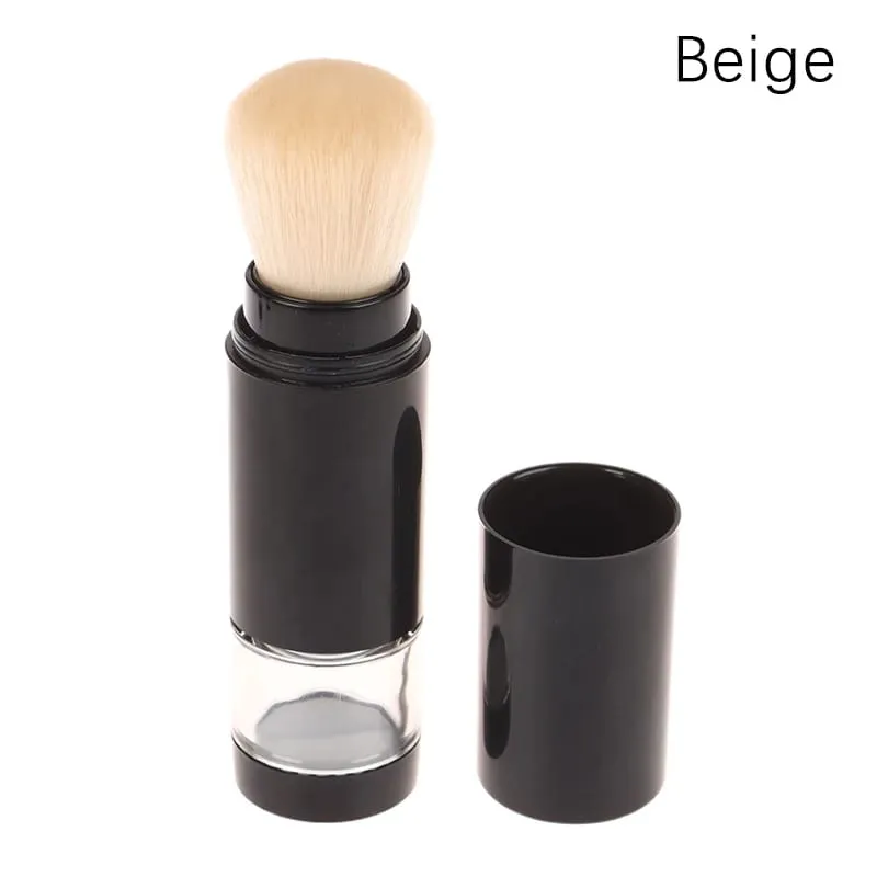 【X】 Pennello per fondotinta 2 in 1 Pennello per trucco Vuoto fard da viaggio con barattolo di cipria ricaricabile Strumenti di bellezza per il trucco