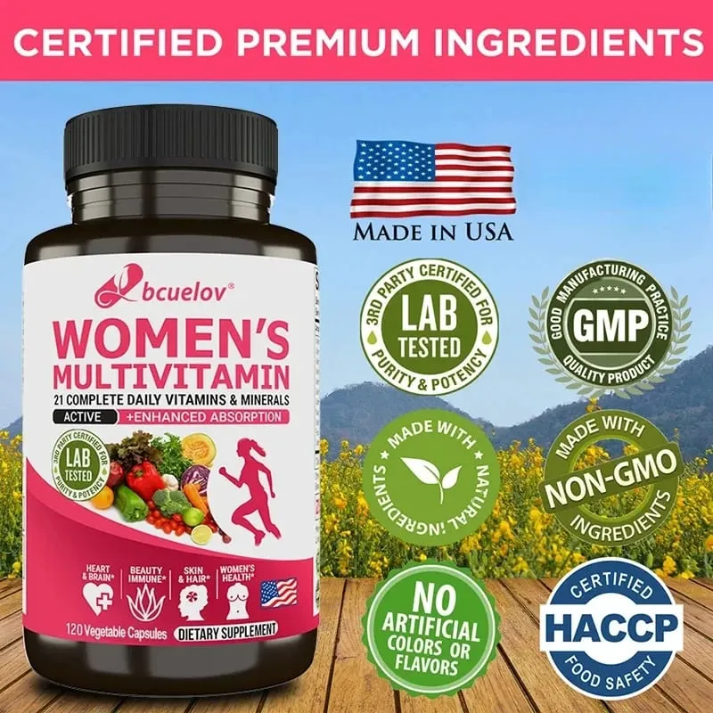 Women's Multivitamin Multimineral Supplement - Magnesium Biotin Calcium Zinc Selenium - Supports Joints Skin Nails