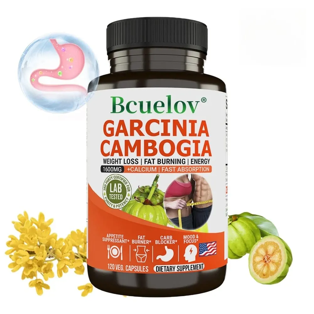 Bcuelov Garcinia Cambogia Capsule for Women & Men Fat Burning Intestinal Cleansing weight Management Supplement NON-GMO