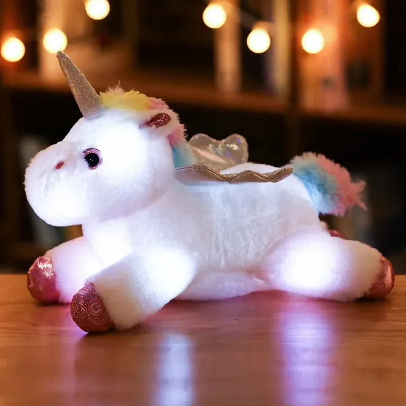 38cm creative Toy Luminous Pillow Soft Stuffed Plush Glowing Unicorn Cushion Led Light Toys Gift For Kids Children Girls — image 7