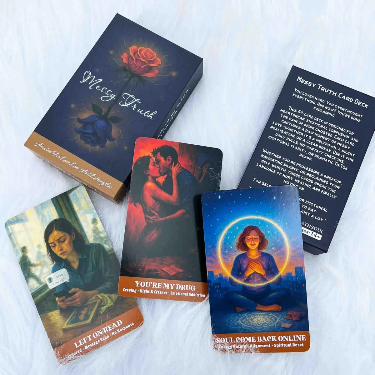Messy Truth Card 54 Deck 13x8 Cm Tarot Divination Game for Ages 14+ Discover Your Path to Overcoming Challenges Card Games