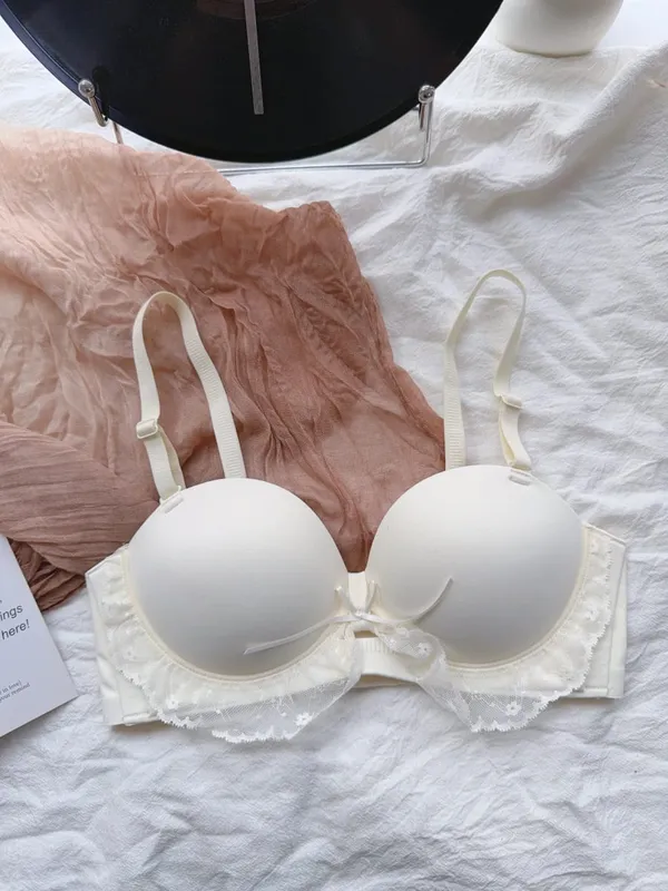 Red Half-Cup Lace Bra Set for Small Chests Adjustable Support Anti-Sagging Push Up Sexy Lingerie Set Women Birthday Gift