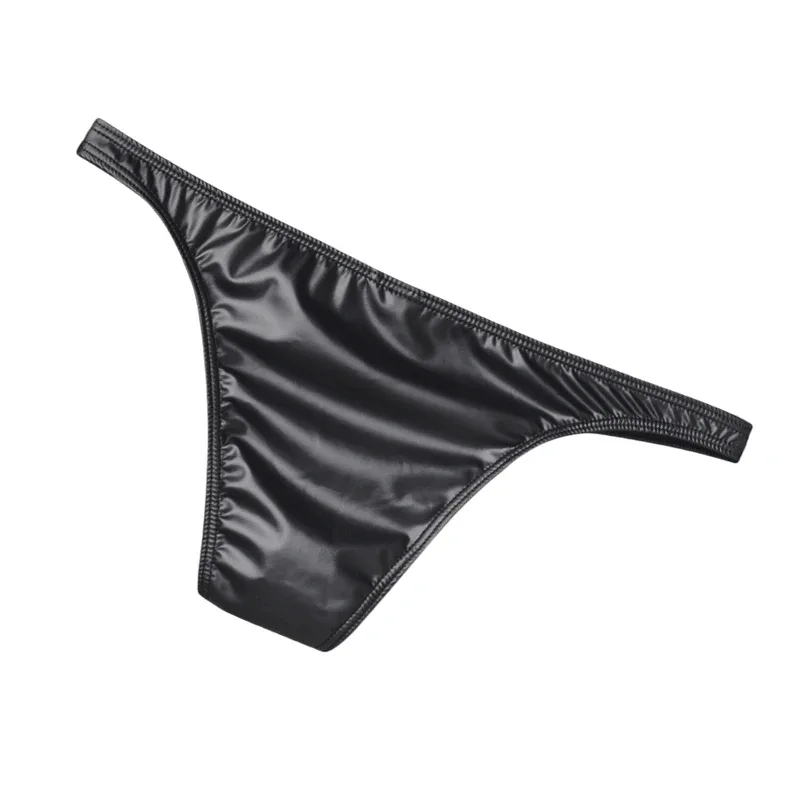 Slip bikini in ecopelle da uomo mutande U Pouch Slip sexy per uomo Lingerie di alta qualità Cuecas Calzoncillos Mutandine maschili
