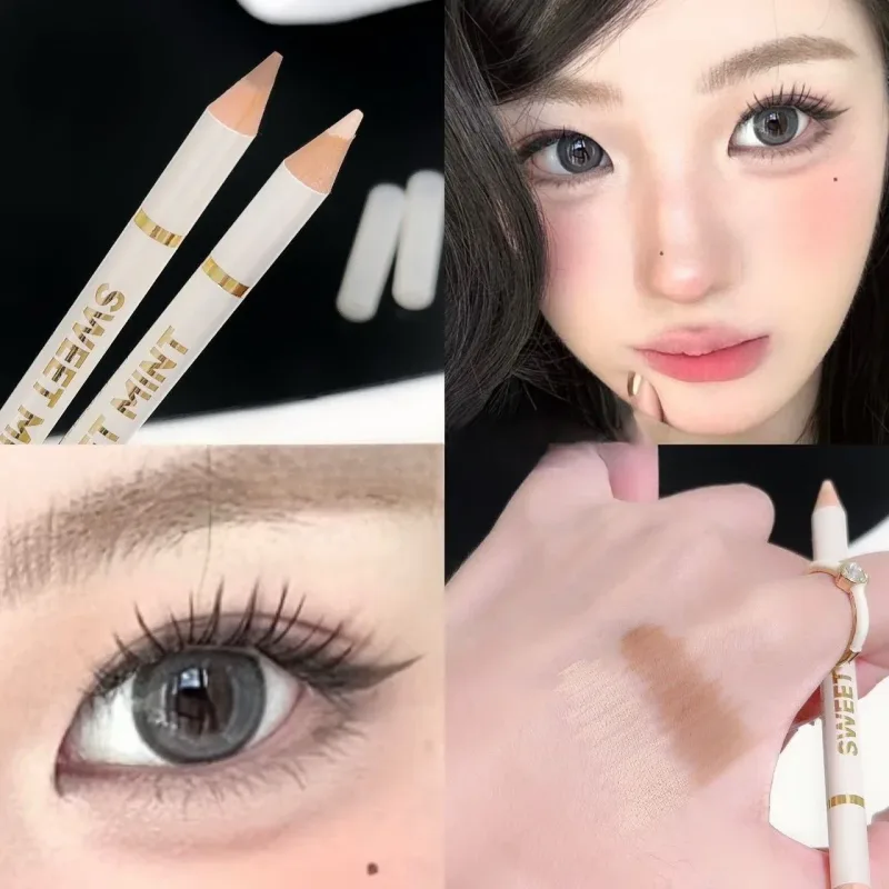 Double-Ended Lying Silkworm Pen Under Eye Liner Brighten Shadow Makeup Pencil Nude Pink Beige Lower Eyelid Highlighter Contour