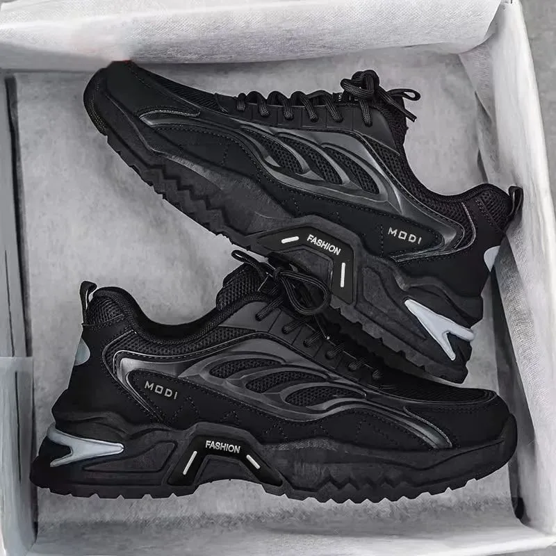 Men Sneakers Spring Summer Breathable Mesh Casual Shoes Platform Chunky Dad Footwear Lace Up Walking Running Shoes