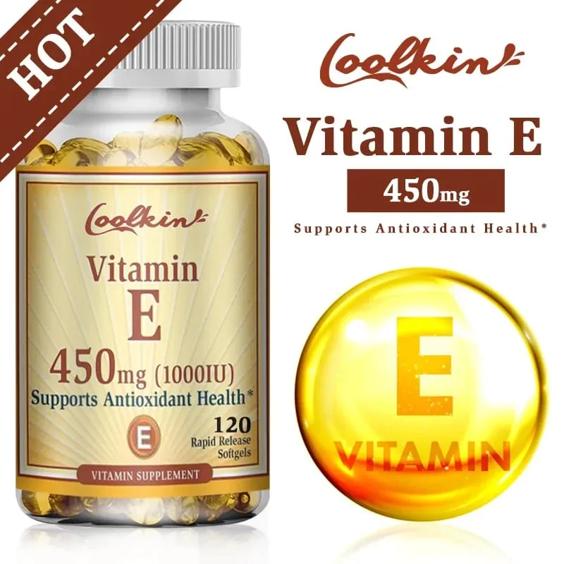 Natural Vitamin E Capsules - Brightens Skin Tightens Skin Reduce Wrinkles Anti-aging Antioxidant Supports Immune
