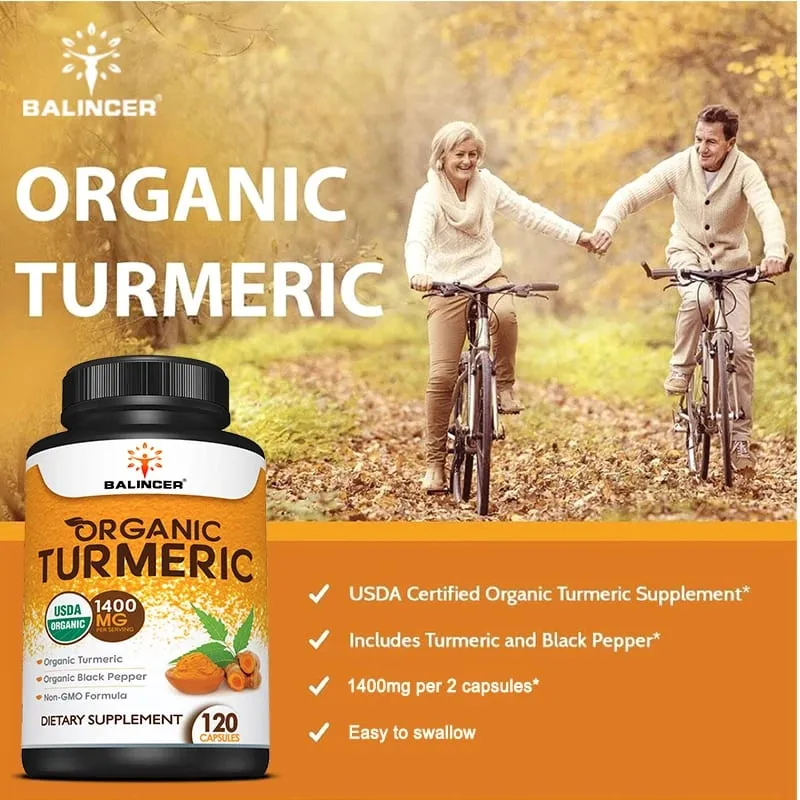 Organic Turmeric with Black Pepper Extract Supports Joint Health Antioxidant Benefits and Promotes Nutrient Absorption