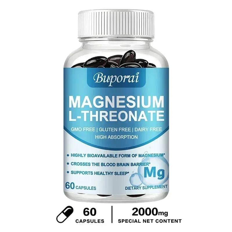Magnesium L Threonate - Focus and Memory Enhancer Supports Nerve Function Muscle Strength Bone and Joint HealthSupplements