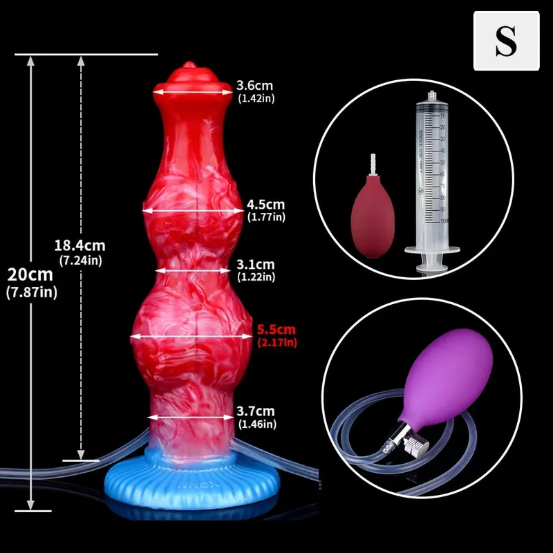ขนาดใหญ่Knot Squirting-Inflatable Dildo Strong SuckerซิลิโคนInflat Anal Plugเทรนเนอร์เริ่มต้นเพศของเล่นสำหรับผู้หญิงผู้ชาย — image 10