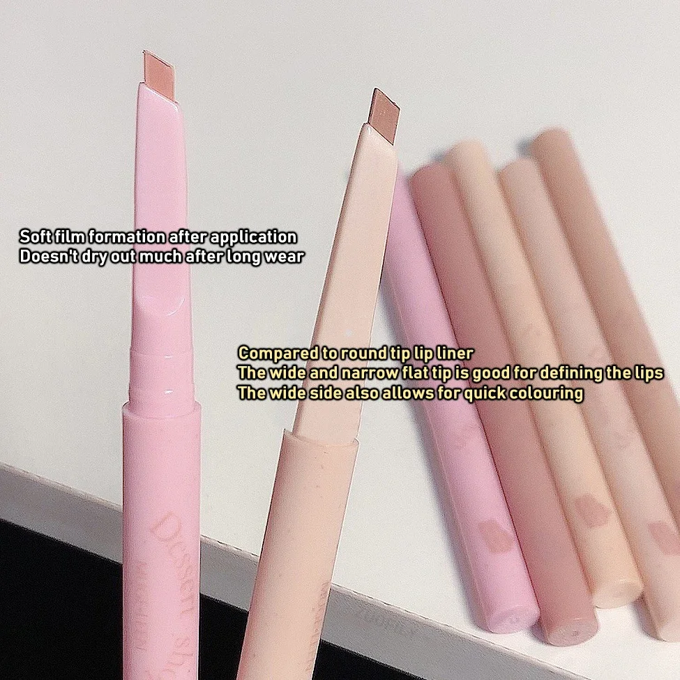 Matte Lip Liner Pen Long Lasting Contour Lipstick Non-stick Waterproof Smooth Velvet Lipliner Pencil Nude Pink Lip Tint Makeup