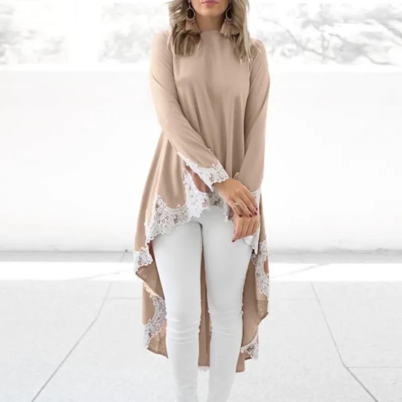 Spring Elegant Dresses For Women Long-sleeved O-neck Pullover Irregular Hem Solid Color Dresss Vestidos Robe Femme Soirée Verte