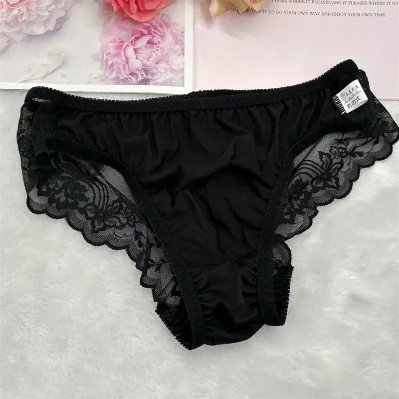 Cuecas sissy masculinas, cuecas de biquíni, lingerie com acabamento em renda, roupa íntima gay masculina crossdress, roupa íntima sexy para homens