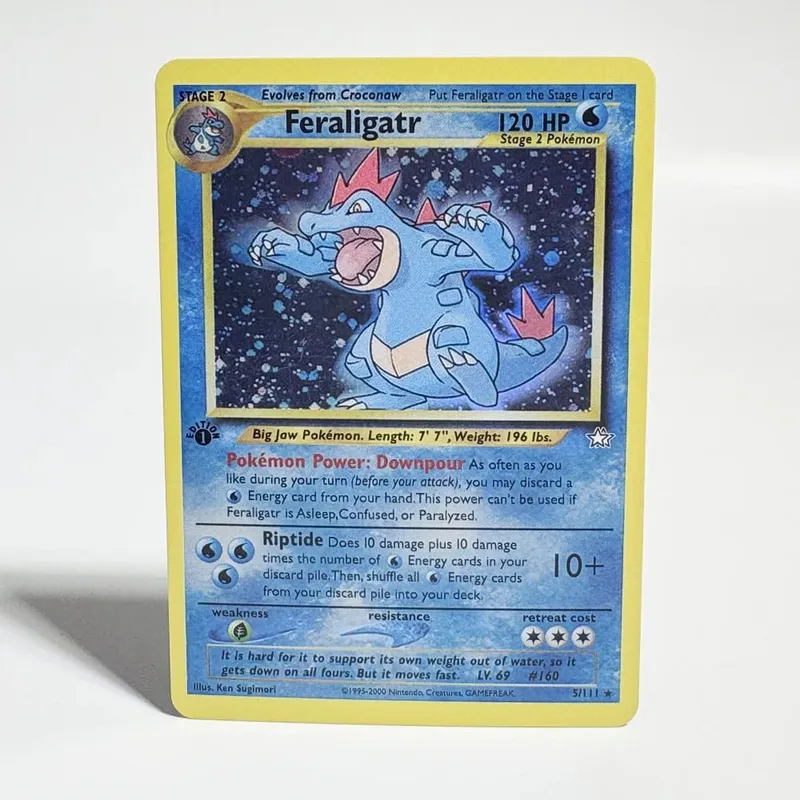 Pokémon Cards 1996 Basic Edition Flash Card Charizard Gengar Blastoise Feraligatr Gengar Trading Card Proxy Collection Card